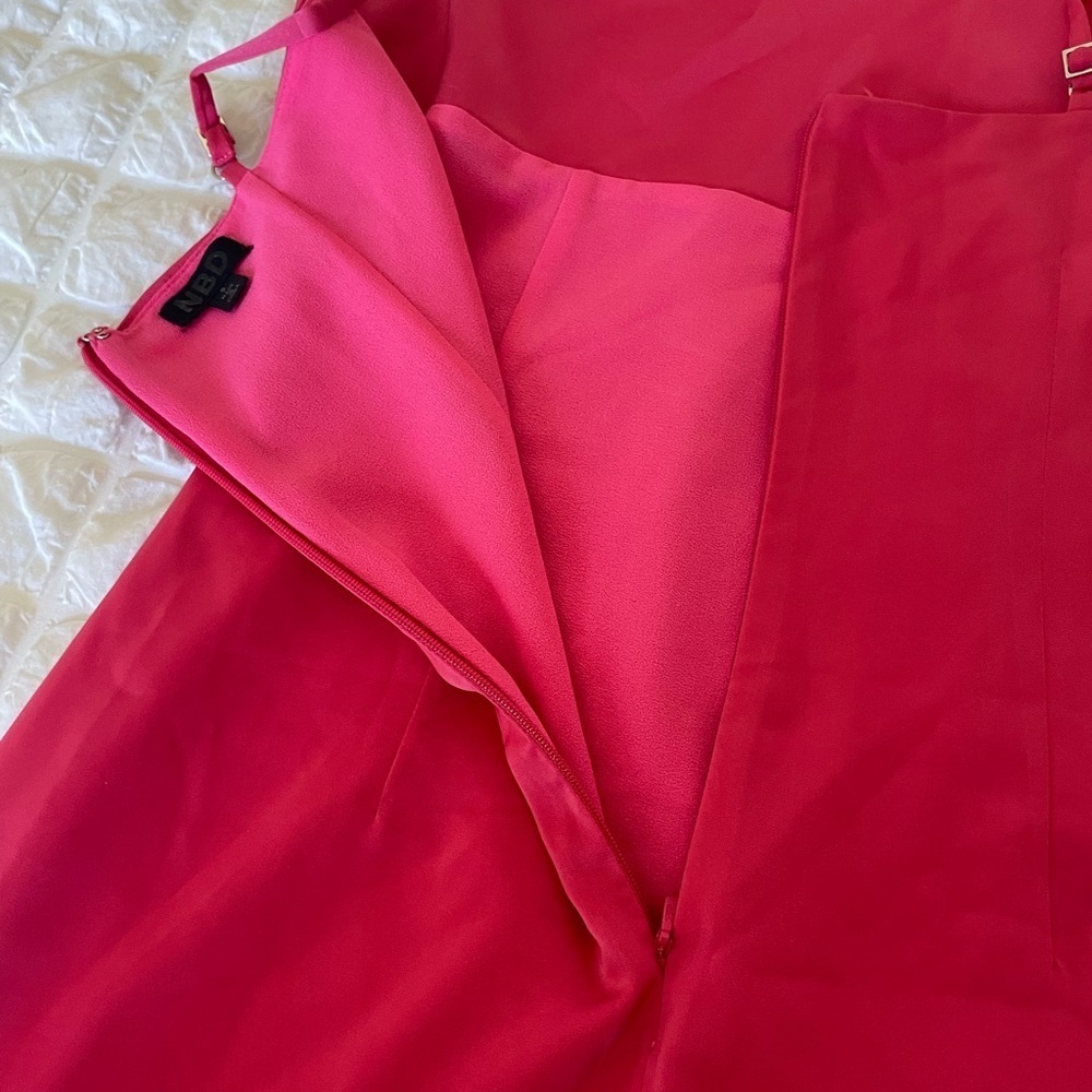 NBD Abra Pink Satin Ruched Mini Dress - Picture 10 of 12